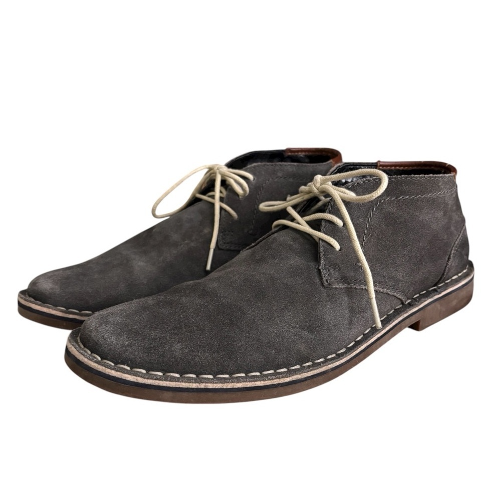Kenneth Cole REACTION Blue-Gray Leather Chukka Boots